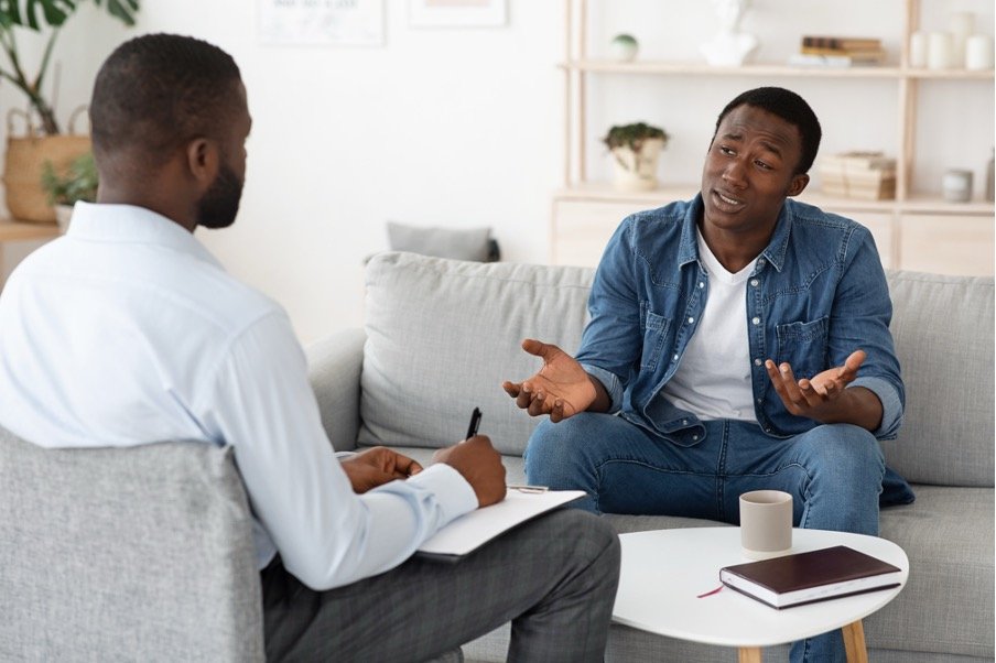 Therapist in session with a client